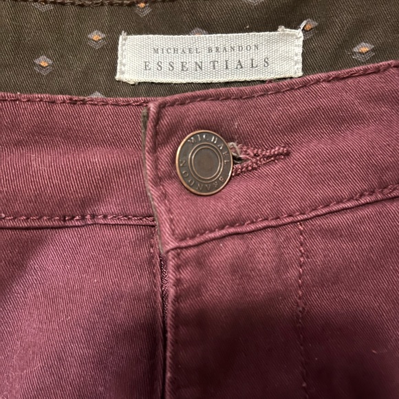 Michael Brandon Plum Slim Fit Chino 30 x 30 - Picture 4 of 4